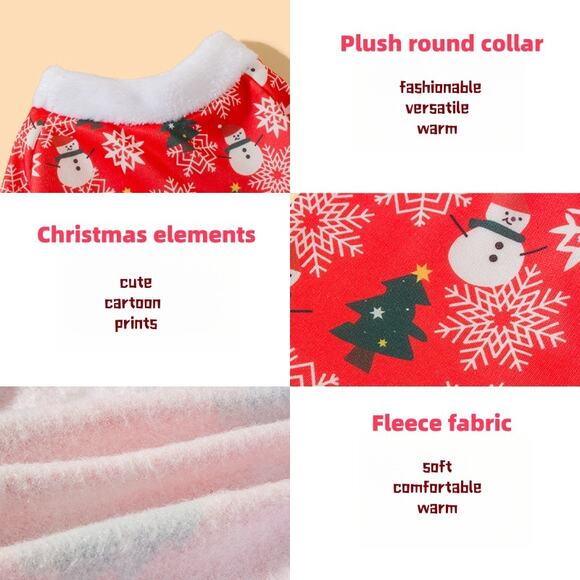 Christmas Snowflake Print Costume Dog/Cat Suit Warm Coat Animal Pet Clothes - Picture 8 of 10